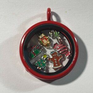 HAPPY HOLIDAYS Nutcracker Memory Locket w/ Chain NEW